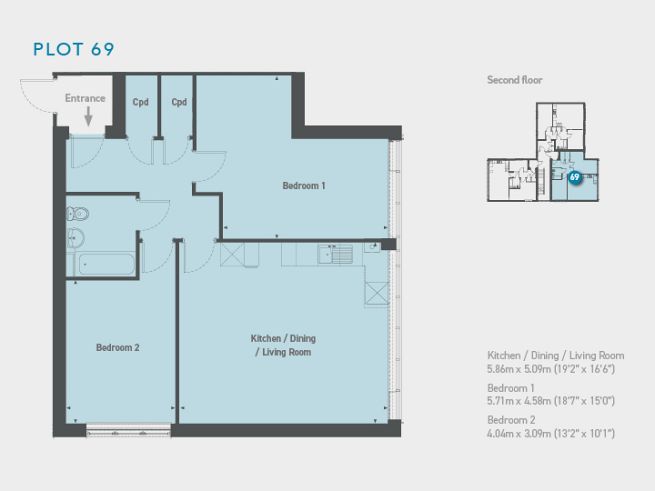 Floor plan 2 apartment - artist's impression subject to change